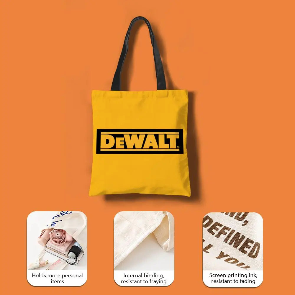 Tool Box D-DeWaltS Storage Bags Storage Bags Canvas Tote Bag Large Capacity Shoulder Fashion Eco Shopping Handbag