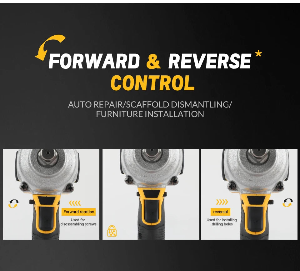 DeWALT Brushless Impact Wrench:20V Power,1898N.M Torque,Pressure-Driven Speed,Double Safety&Ergonomic Design for Heavy-Duty Jobs
