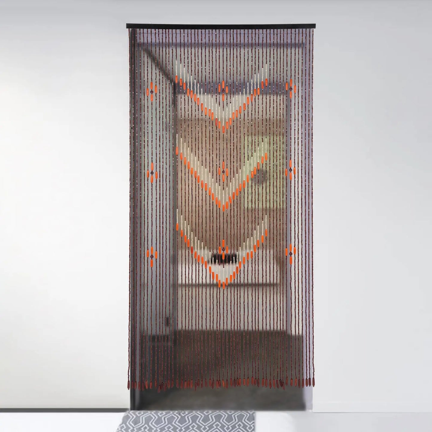 Natural Bamboo Wood Beaded Curtain for Doorway Room Divider 52 Strands 75" x 35"，Bamboo and Wooden Doorway Beads-Boho Bohemian C