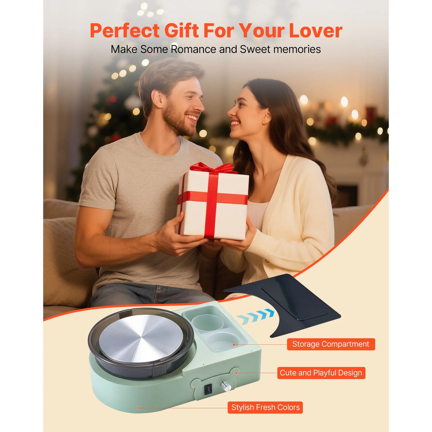 Electric Pottery Wheel for Beginners with Adjustable Speed