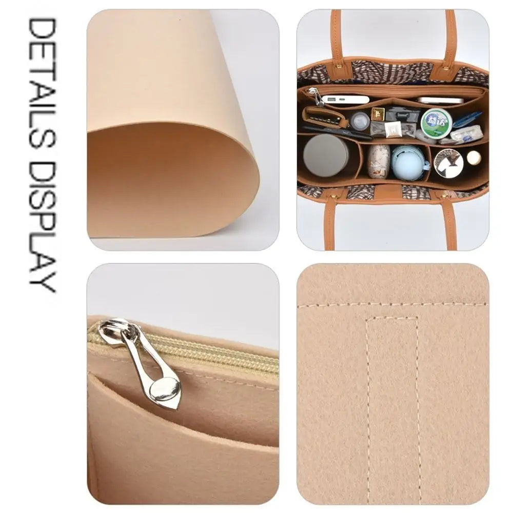Felt Bag Insert Liner Lightweight Organizer Pouch For Handbags