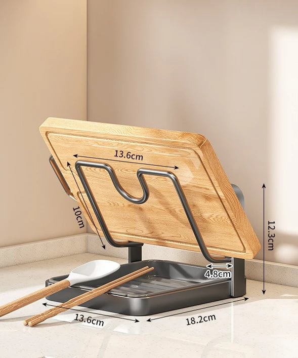 Multifunctional Countertop Pot Lid Holder Chopping Board Rack Multi-Layer Sitting Spatula Drain Storage Organizer for Home