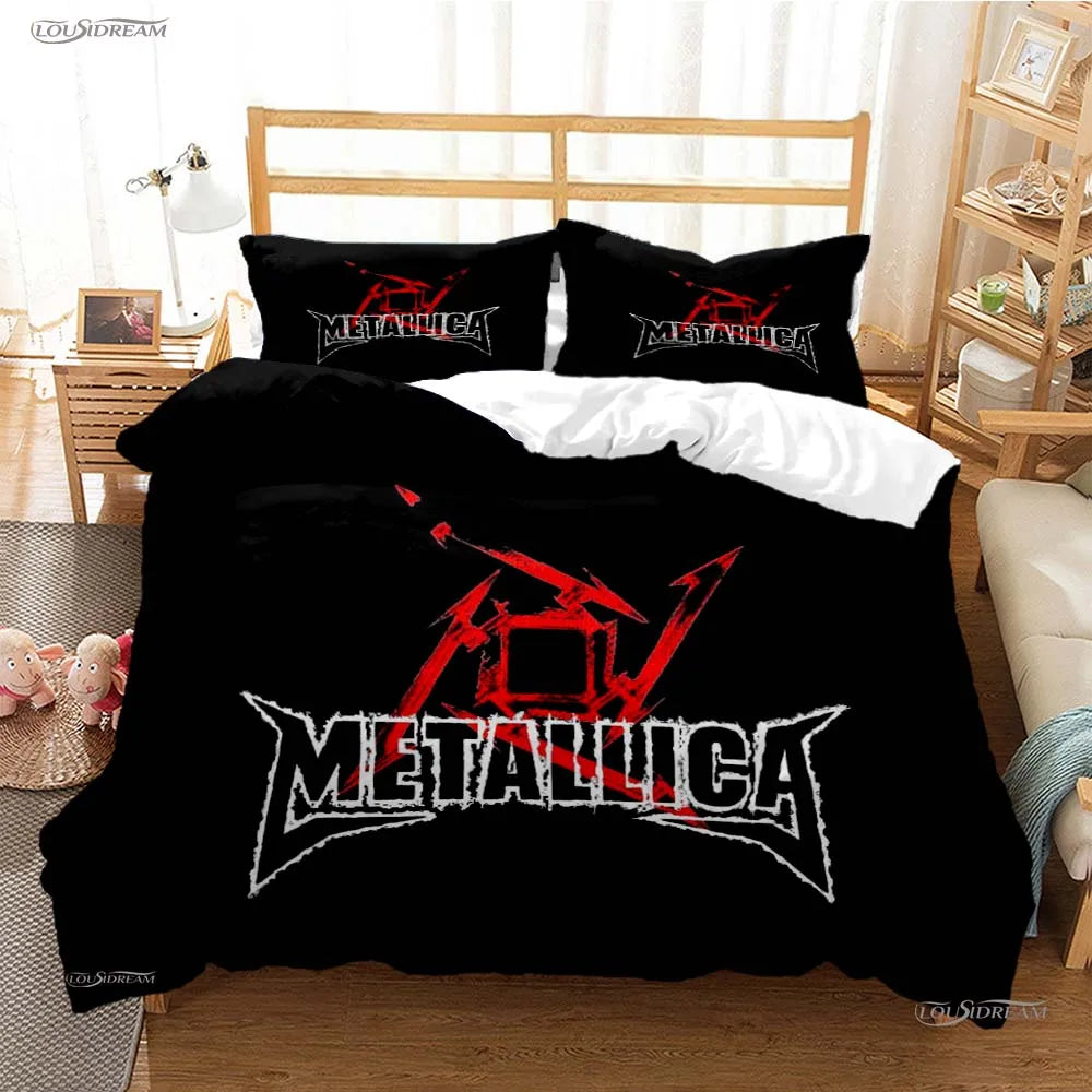 Heavy Metal Music Casal All Season Duvet Cover Comforter Bedding Sets Soft Quilt Cover and Pillowcases Single/Double/Queen/King