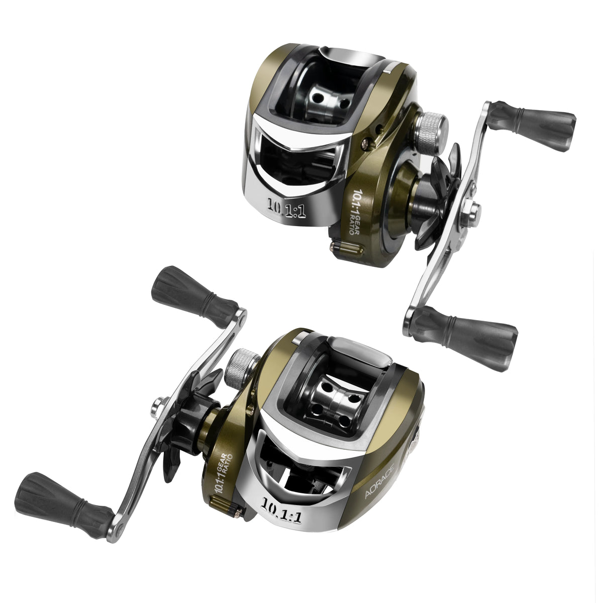 Premium Circular Grip Green Waterdrop Fishing Reel - Ergonomic Design, Smooth Casting, Durable Construction