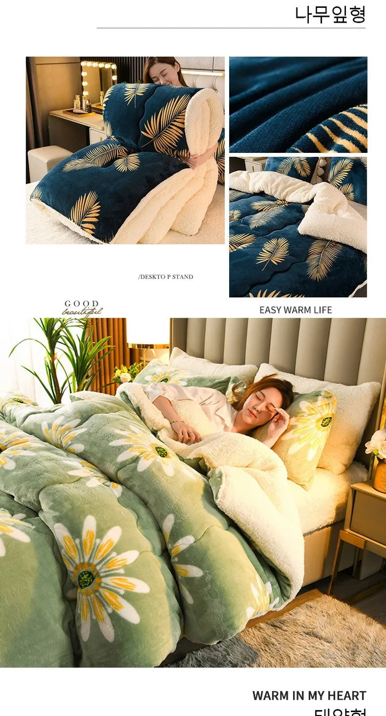 Plush Flannel Fleece Winter Bedding Comforter For Cozy Nights