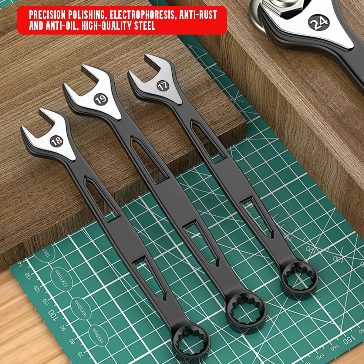 Max Torque  Premium Combination Wrench Set, Chrome Vanadium Steel, Long Pattern Design | Include Metric 6-32mm