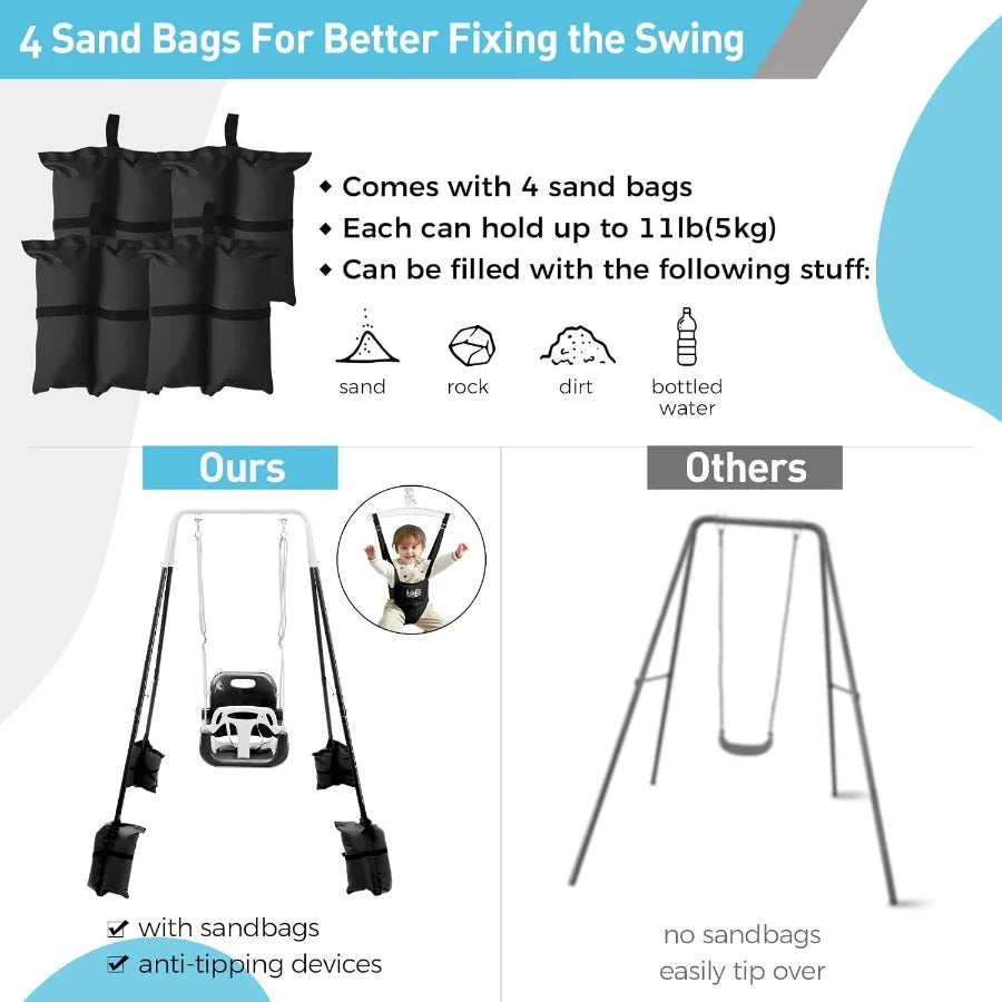 Two In One Toddler Swing Set Indoor Outdoor Activity
