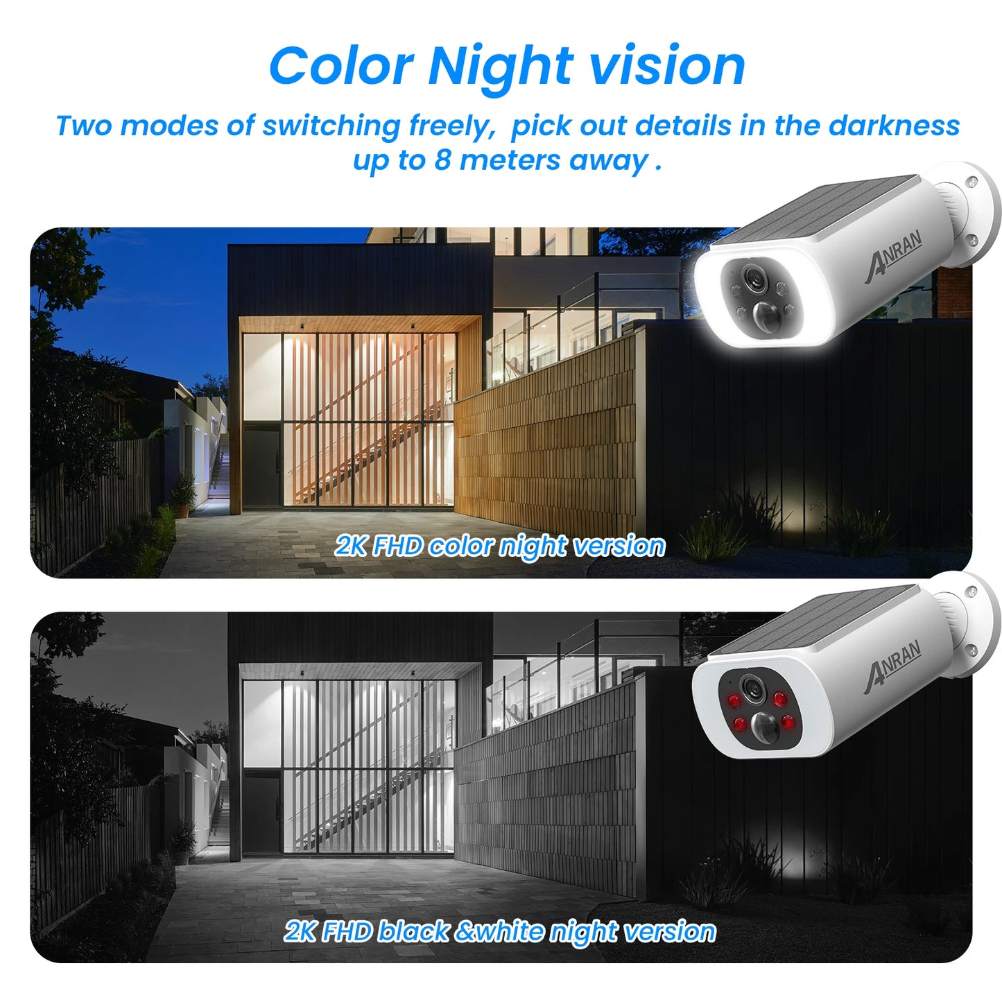 ANRAN Outdoor Wireless Solar Security Camera Floodlight WiFi