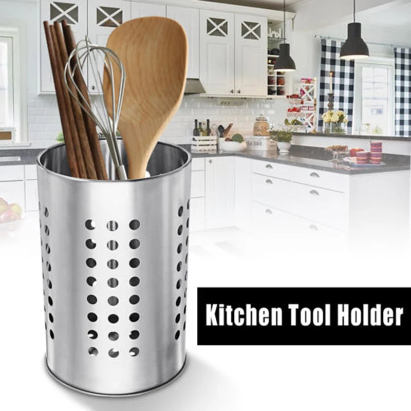 1Pcs Cutlery Holder Organizer Drainer Spoon Fork Chopsticks Storage Basket Rack Anti-rust Stainless Steel Home Kitchen Appliance