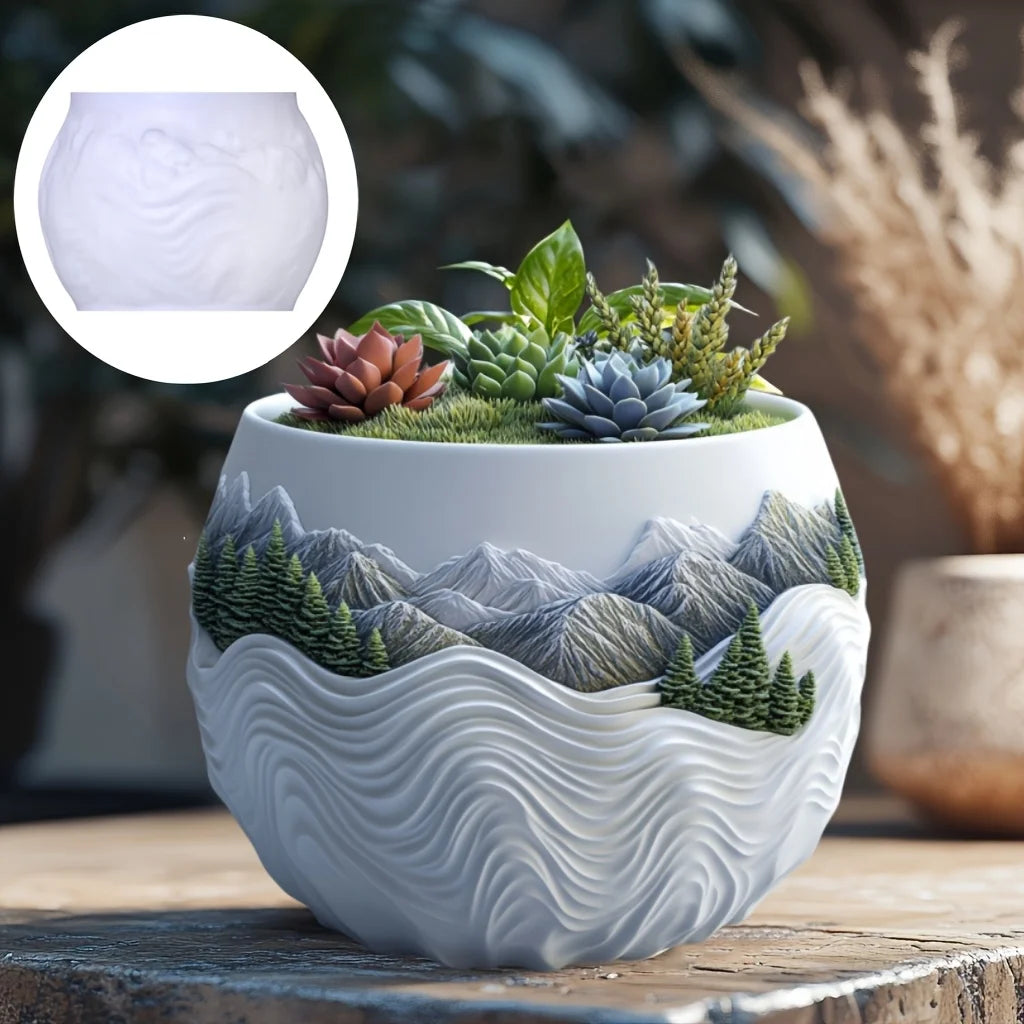 Witch Magic House Relief Pumpkin Succulent Plant Flower Pot Resin Mold  House Relief Storage Box Castle Candle Cup Gypsum Molds