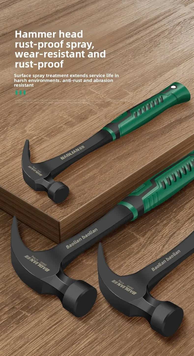 Multifunctional Claw Hammer Ramshorn Nail Hammer Engineering Handle Lightweight Portable Carpentry Window Breaking Hand Tools