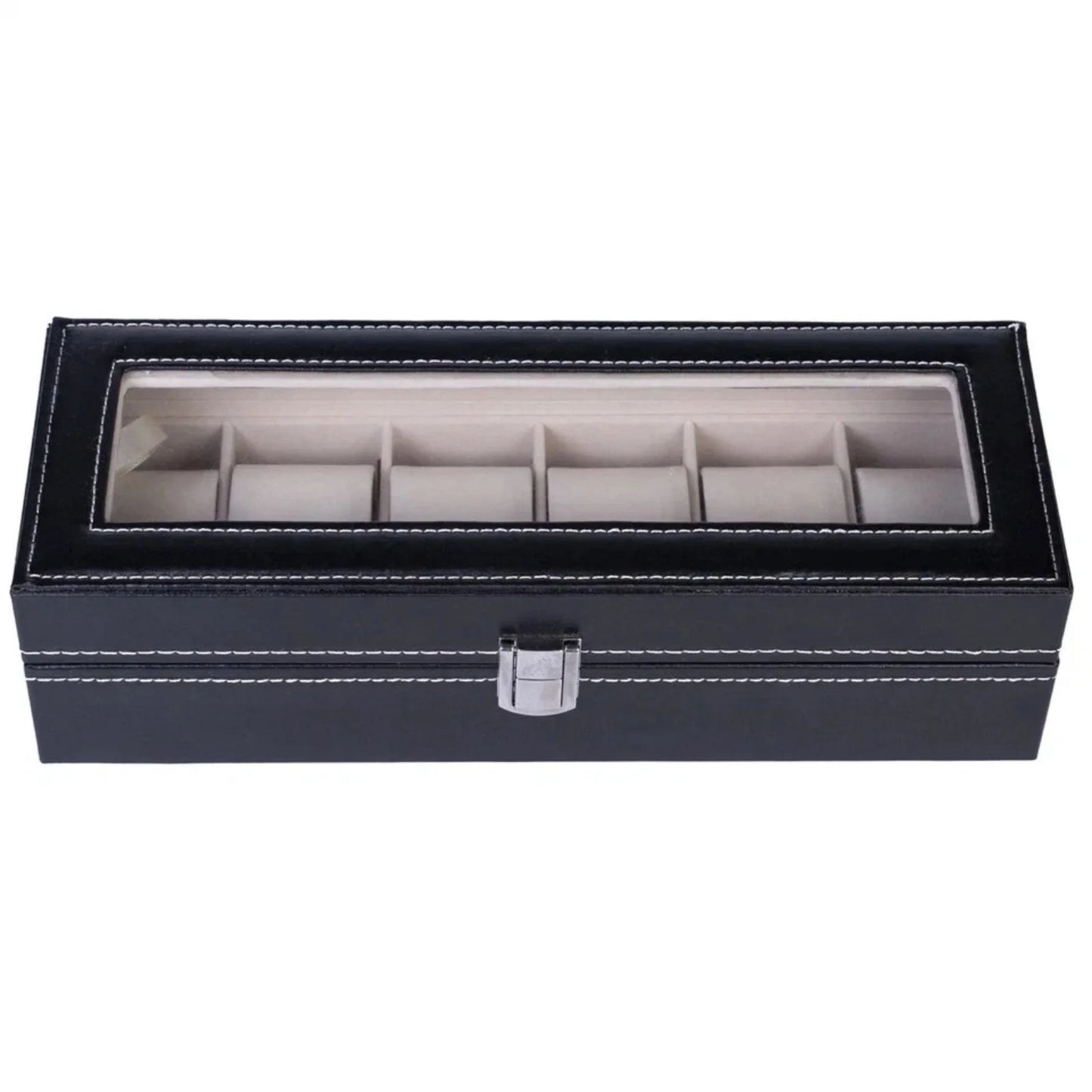 6 Slots Watch Box PU Leather Watch Case Jewelry Storage Watch Display Case Gift
