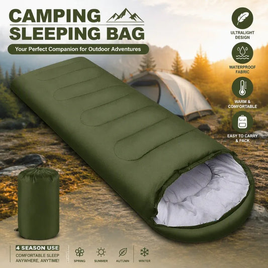1 Pcs 4 Seasons Ultralight Waterproof Camping Sleeping Bag Warm Envelope Backpacking Sleeping Bag For Hiking Travel Outdoor