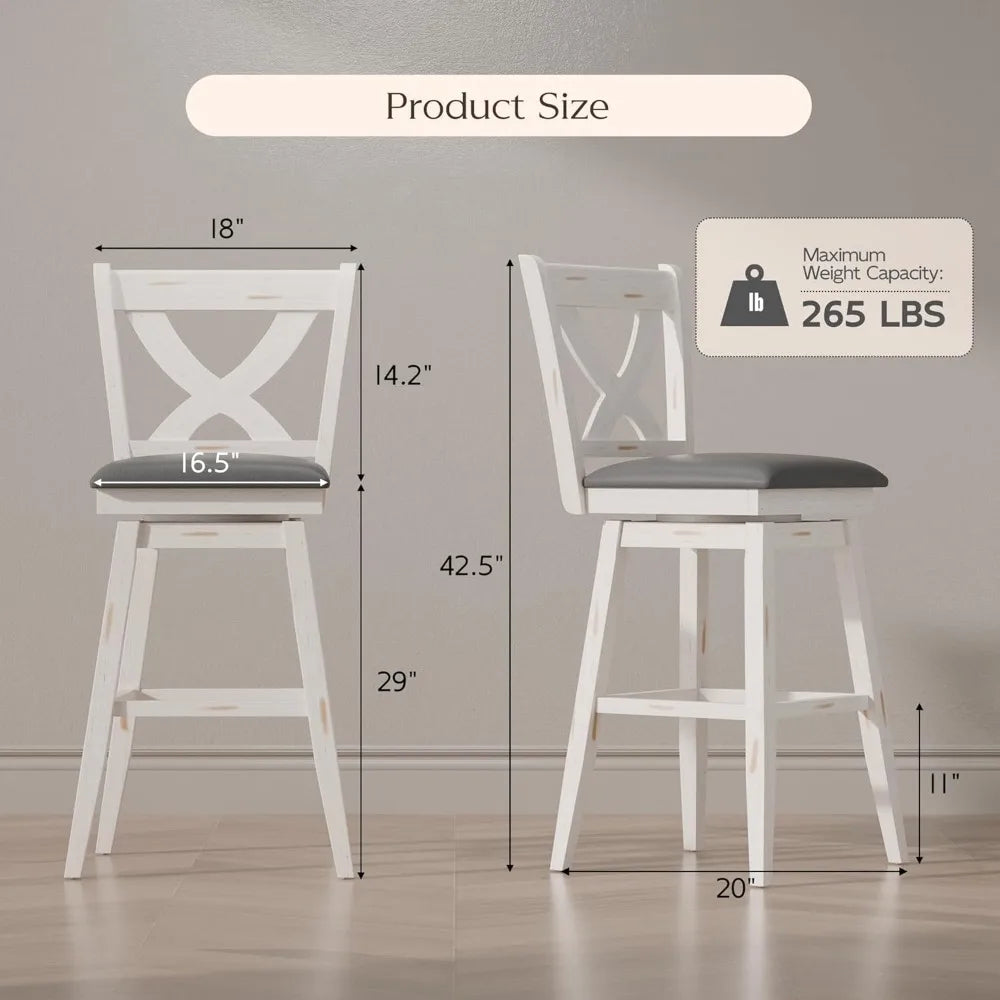Repick XBack Bar Stools Package Of 4 Sturdier Swivel