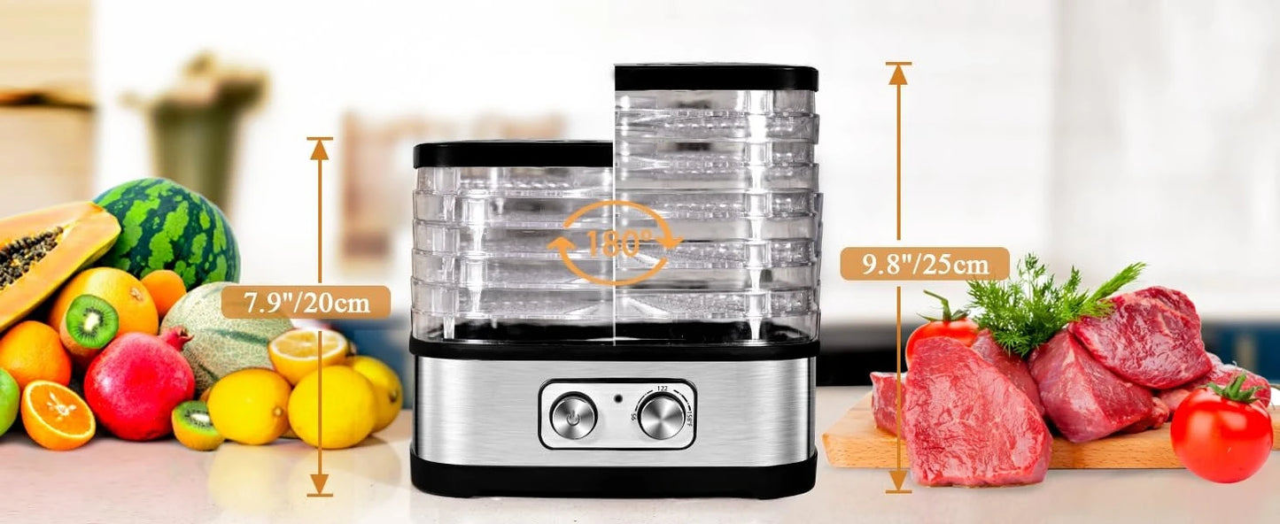 240W Food Dehydrator, Dehydrator for Food and Jerky, Fruits, Herbs, Veggies, 5 BPA-Free Trays Dishwasher Safe