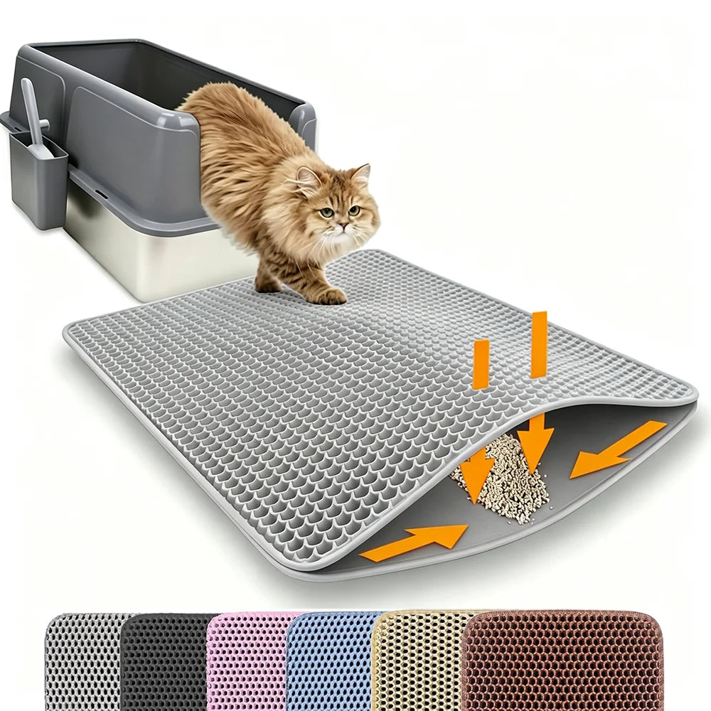 Durable Double Layer Non Slip Waterproof Cat Litter Mat