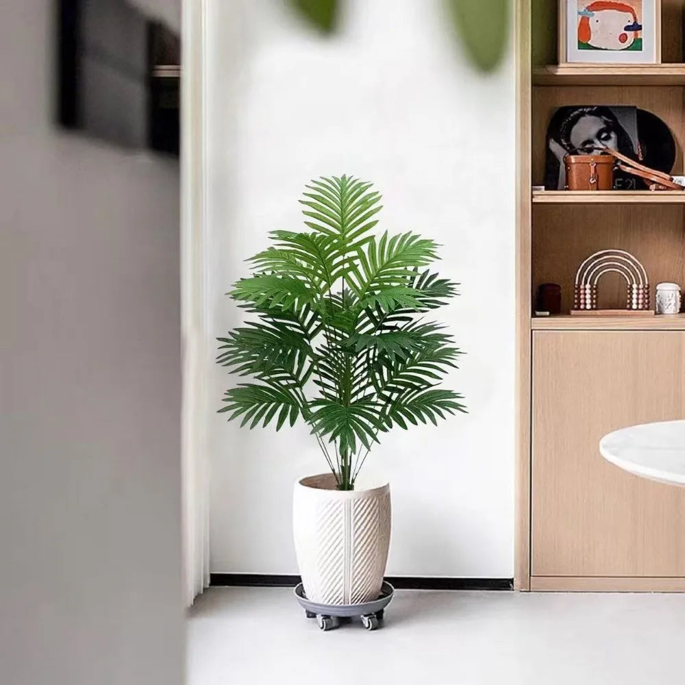 70-120cm Large Artificial Palm Tree Tropical Green Leaves Fake Plants Plastic Monstera Faux Tree Branch for Home Kitchen Decora