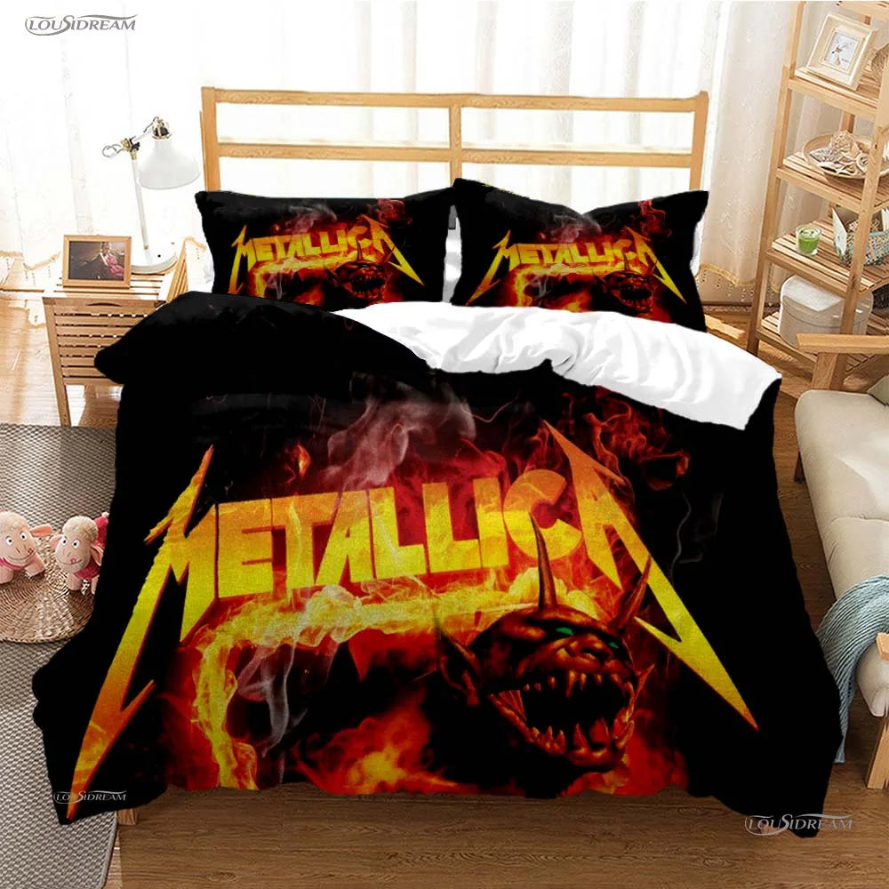 Heavy Metal Music Casal All Season Duvet Cover Comforter Bedding Sets Soft Quilt Cover and Pillowcases Single/Double/Queen/King
