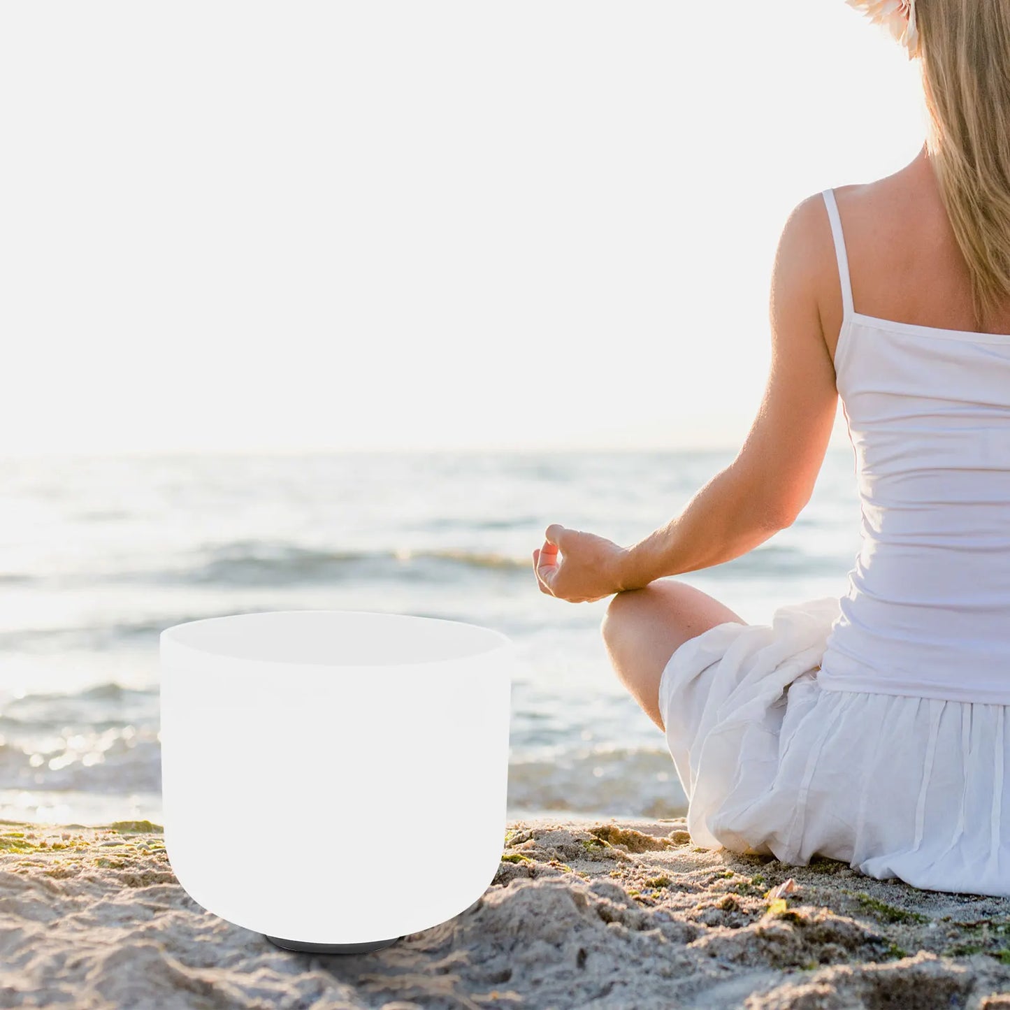 Quartz Singing Bowl for Sound Healing, 432Hz Meditation Bowl with Pure Tone for Chakra Balancing, Yoga & Stress Relief