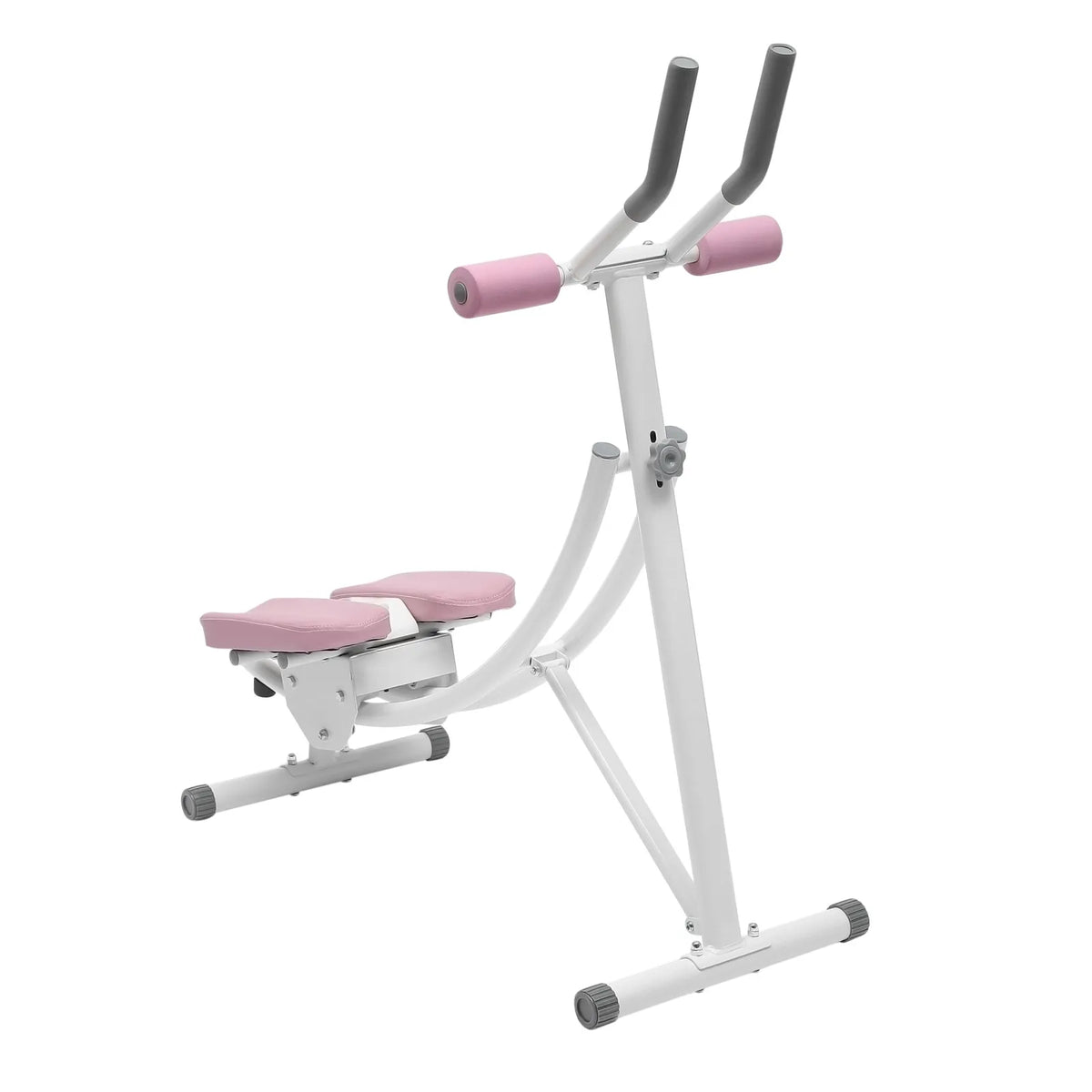 Ab Trainer Machine with LED Display, 3-Level Adjustable Abdominal Workout Equipment with Dual Arc Track, Foldable Core Trainer for Home Gym, Pink