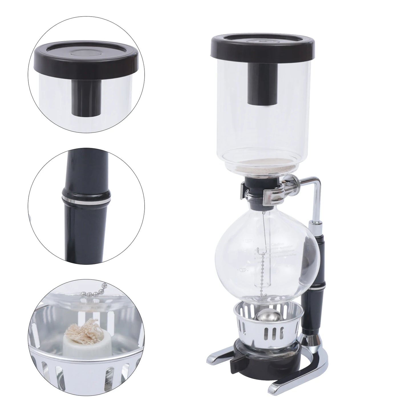 Retro Siphon Coffee Pot Glass Vacuum Brewer Tabletop