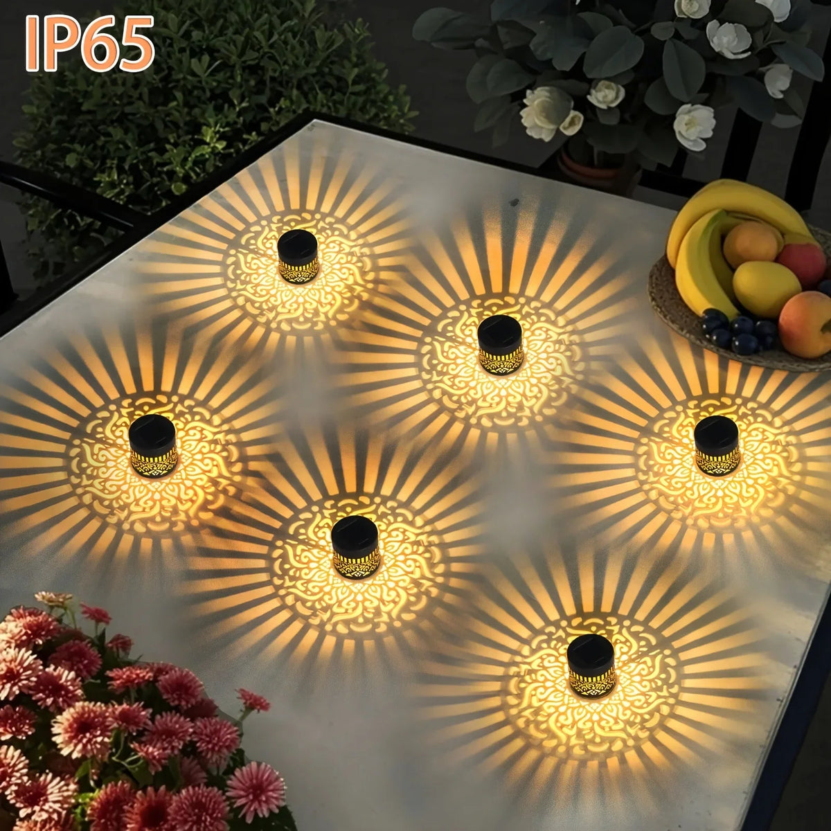 Outdoor LED Solar Fences and Wall Lights, Metal Mandala Lights, for Gardens, Lawns, Estates, Fences, Corridors, Lawns, Porches