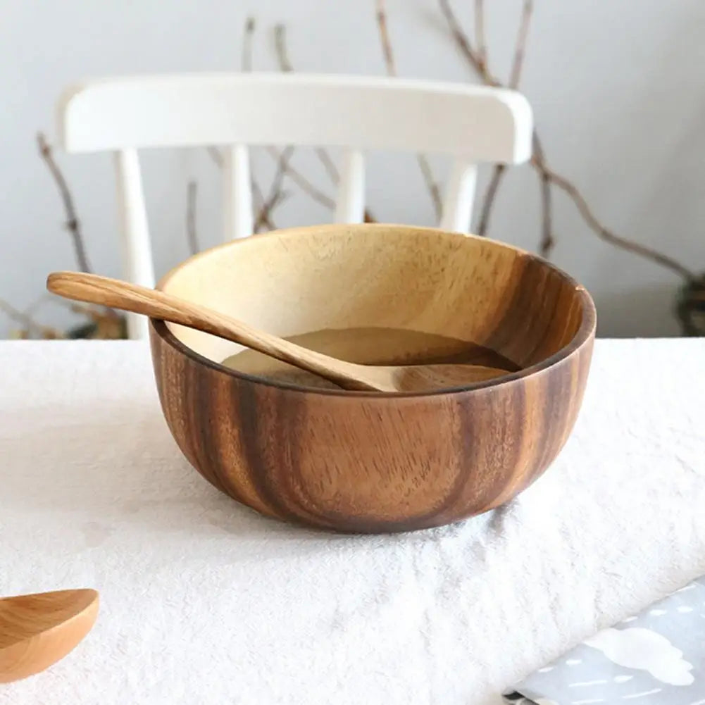 Eco Friendly Wooden Salad And Soup Bowl For Kitchen