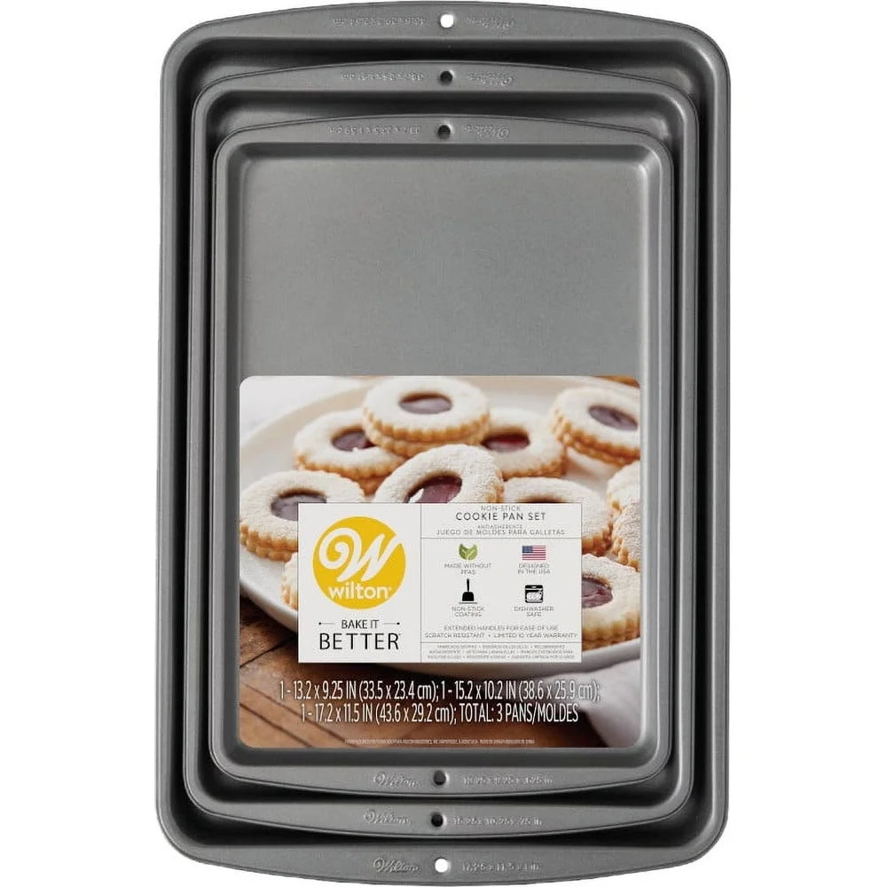 Nonstick Cookie Sheet Pan Bakeware Set Carbon Steel Durable