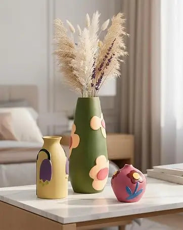Minimalist Textured Ceramic Vase For Contemporary Home Decor