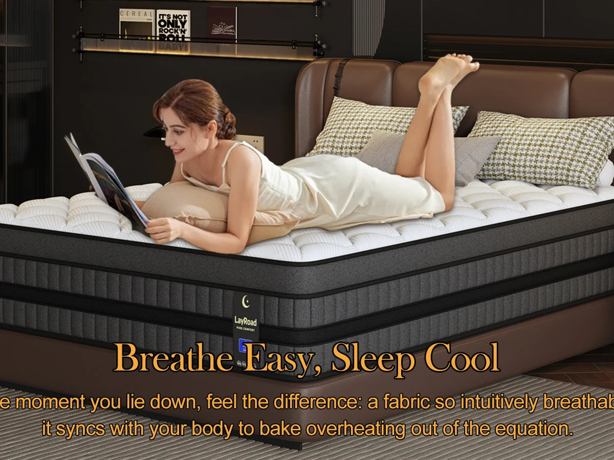 Full-Size Hybrid Mattress 12/14-Inch Medium Firm Gel Memory Foam with Pocketed Springs Boxed - Comfortable Mattress