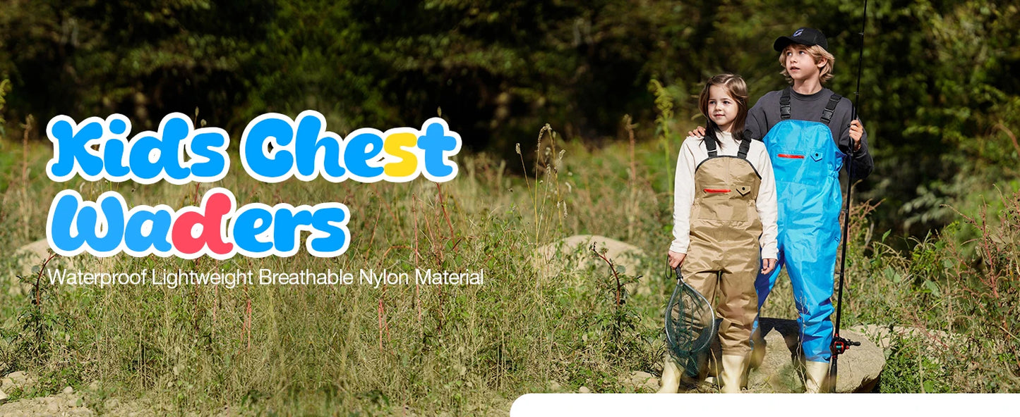 Ghosthorn Chest Waders for Kids Waterproof Youth Waders for Hunting Fishing Waders with Boots nylon Waders for Children