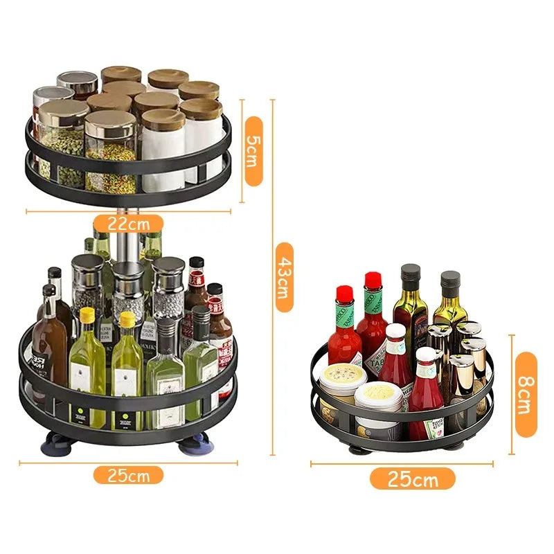 Rotating Spice Rack Organizer for Seasonings and Jars