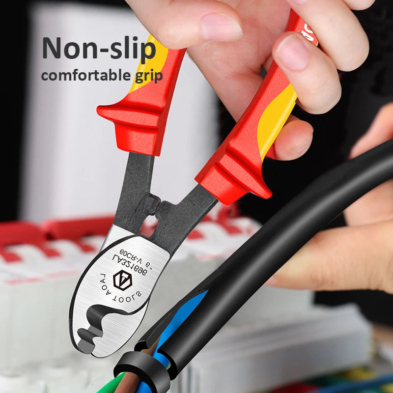 LAOA Insulated Cable Cutter Professional 1000V Wire Stripping Pliers Heavy-Duty Multi-Tool for Electricians High Voltage Safety