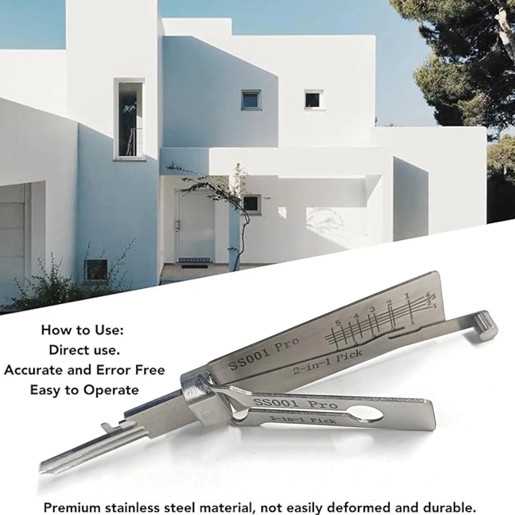 Stainless Steel Key Decoder Hook Tool Kit For Maintenance