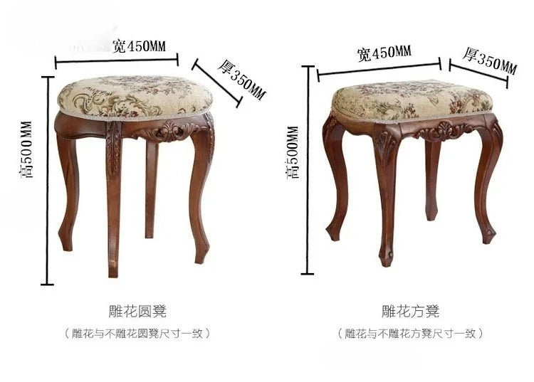 -European Solid Wood Mirror Table Bedroom Dresser Amercia Princess Furniture Dark Villa Luxury Carved Makeup Table Dressing Tabl