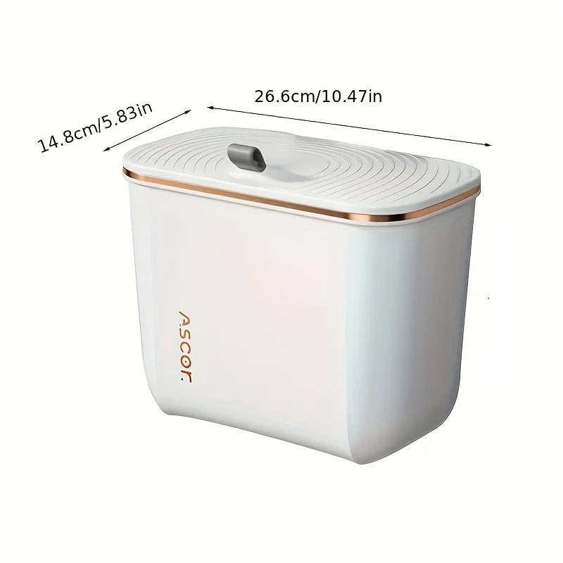 Hanging Trash Can Kitchen Cabinet Door Wall Mounted Garbage Bin Recycling Garbage Basket with Lid Bathroom Kitchen Accessories