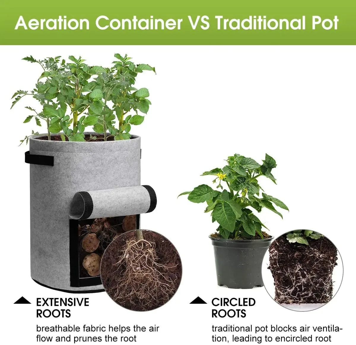 3Styles Felt plant grow bags nonwoven fabric garden potato pot greenhouse vegetable growing bags moisturizing vertical tools