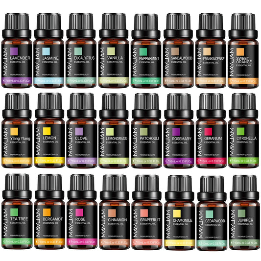 MAYJAM Essential Oils Set Lavender Jasmine Eucalyptus Vanilla Sandalwood