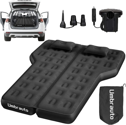 Umbrauto 78.7" SUV Air Mattress Fits Mid & Full Size SUVs (Not for Compact SUVs), Inflatable Car Bed for Back Seat with Rear Seats Folded| Extended Airbed for Minivans Cargo Area Camping