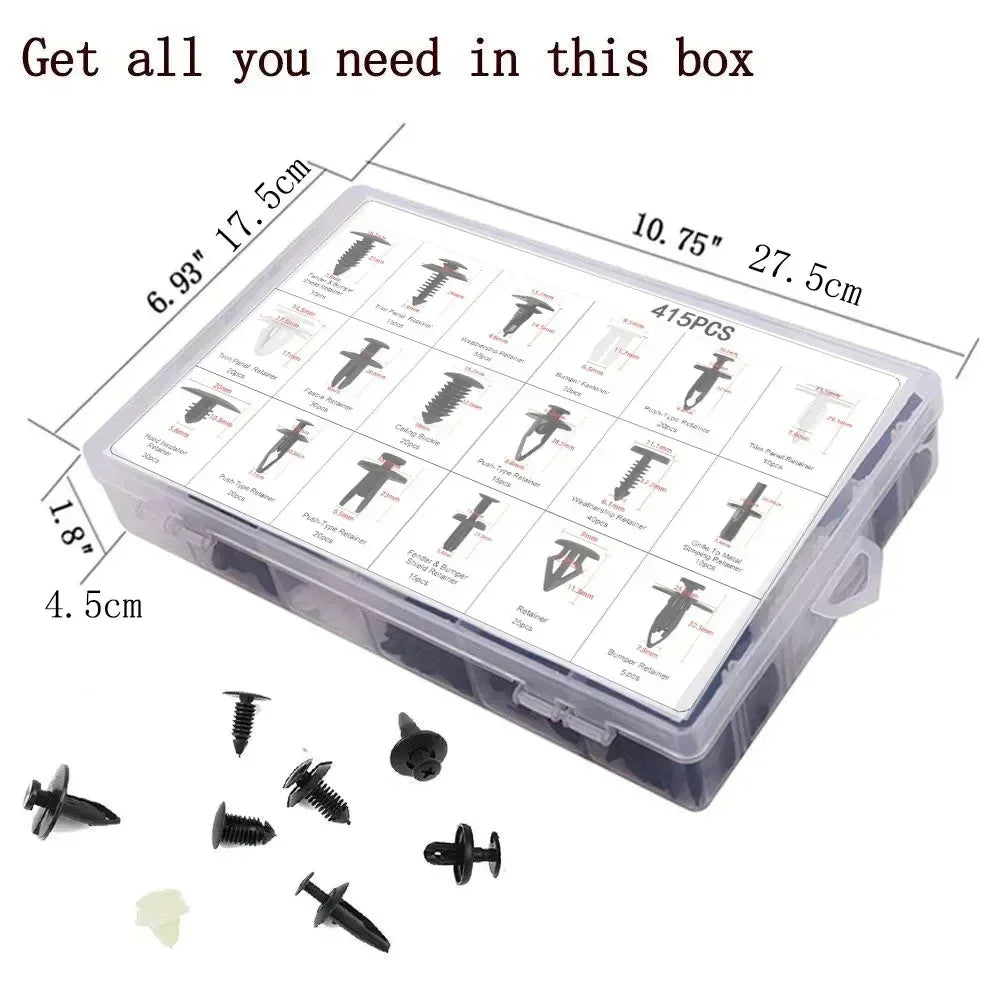 800Pcs-100pcs Car Plastic Retainer Clips Set Auto Fender Push Pin Rivet Door Trim Panel Retainer Car Bumper Fasteners Clips Tool