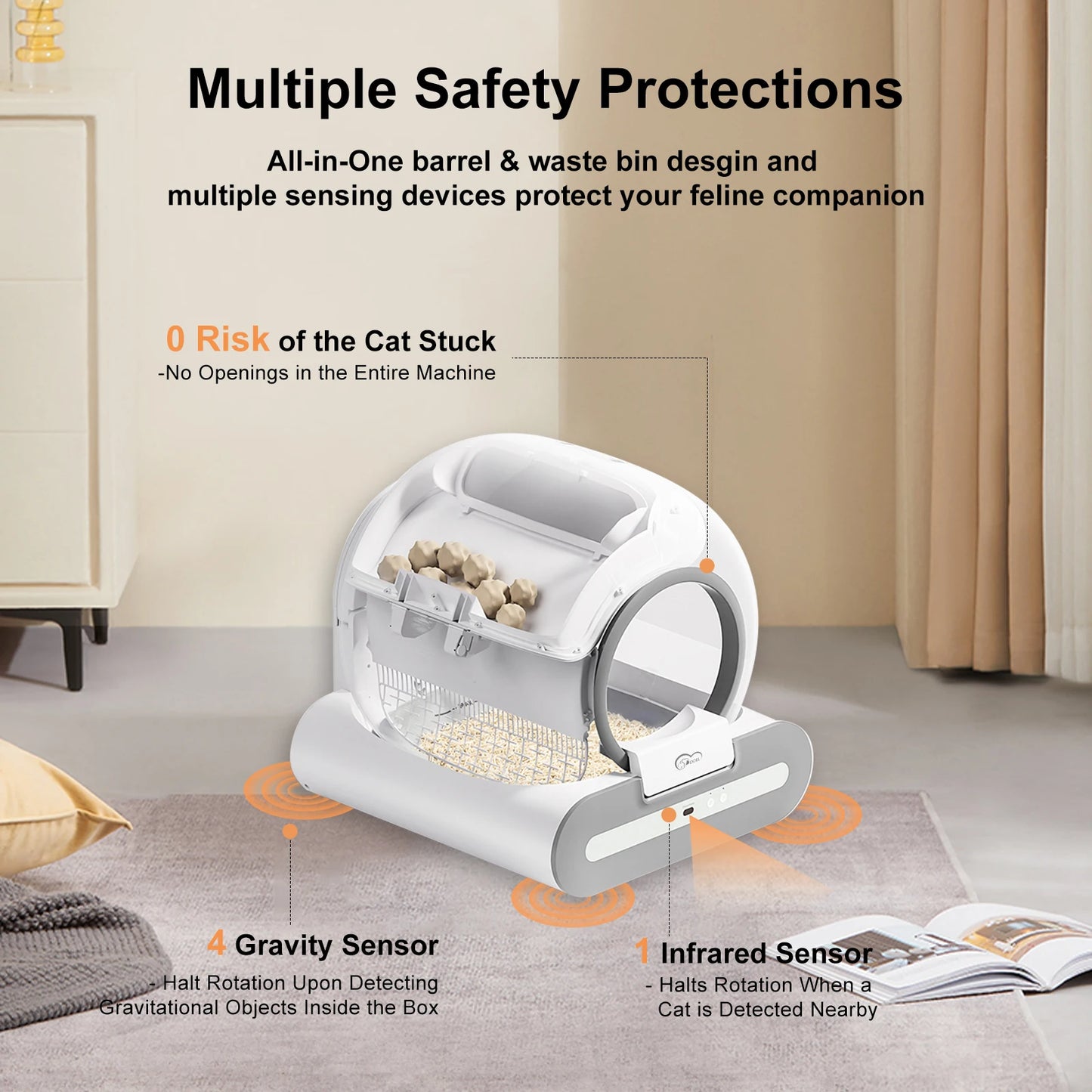 DOEL Automatic Cat Litter Box Self Cleaning with App Control