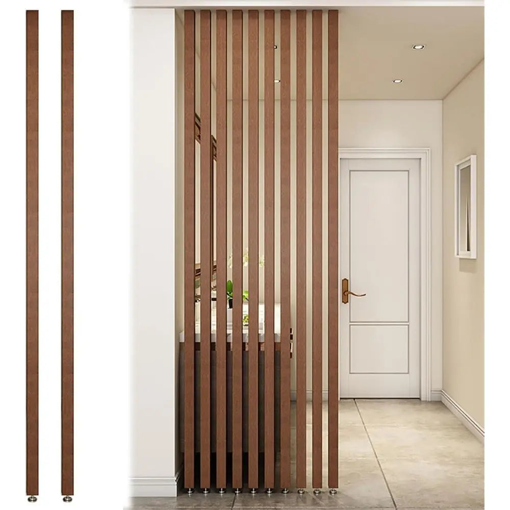 Floor-to-Ceiling Wooden Slat Room Dividers - 2 to 8 Feet Tall, Modern Design for Living Spaces and Offices