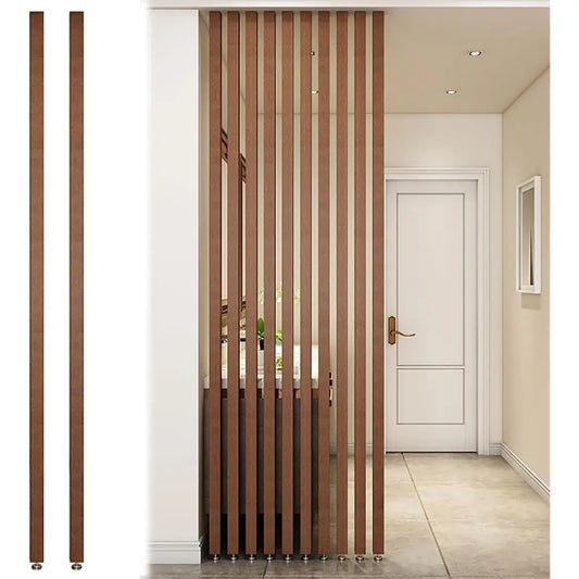 Floor-to-Ceiling Wooden Slat Room Dividers - 2 to 8 Feet Tall, Modern Design for Living Spaces and Offices