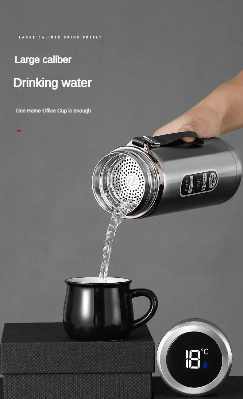 Thermos Sus304 Tea Water Bottle 500ML-1Liter Stainless Steel Vacuum Flask Portable Cups Bottle with LED Temperature Display
