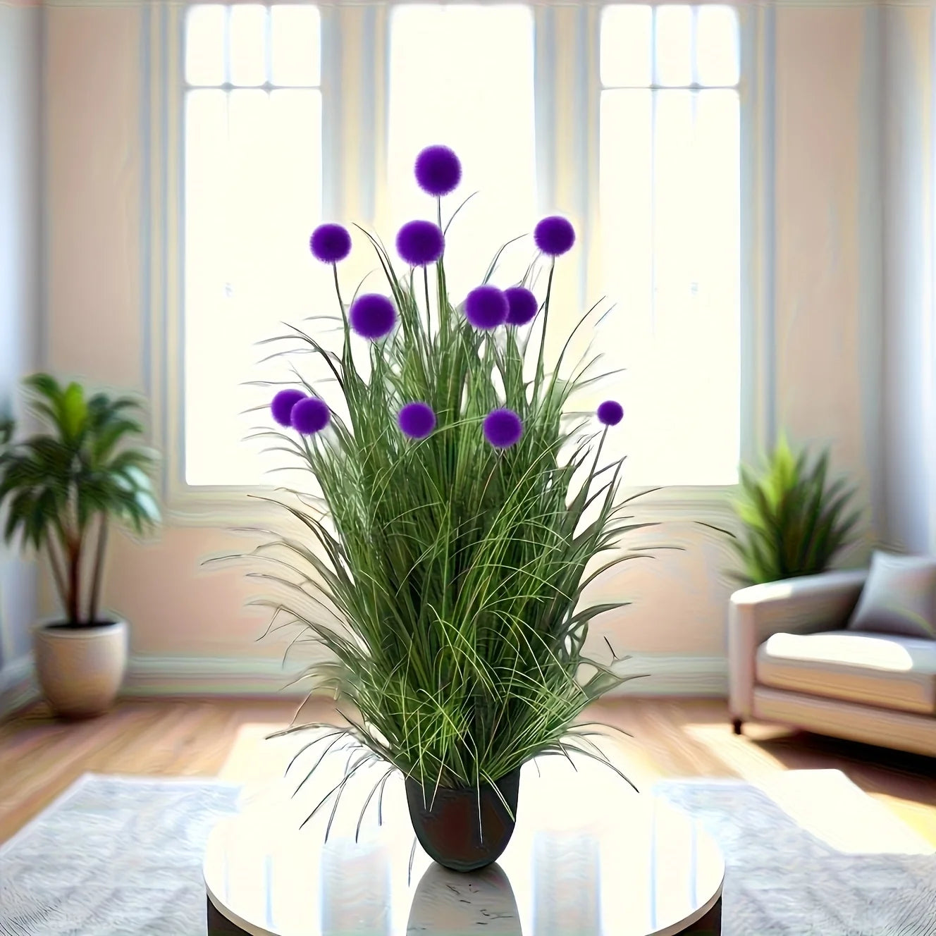 Artificial Bulbous Grass Plants for Home and Event Decor