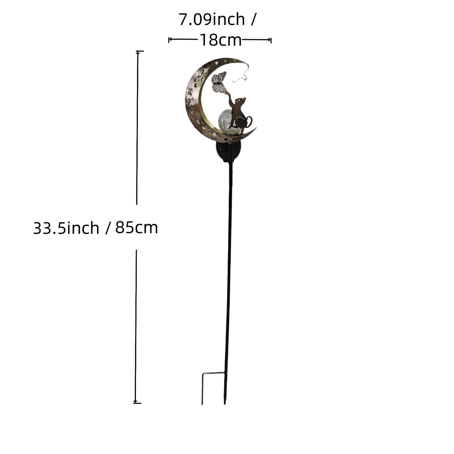 Decorative Solar Cat Moon Shaped Outdoor Garden Lamp