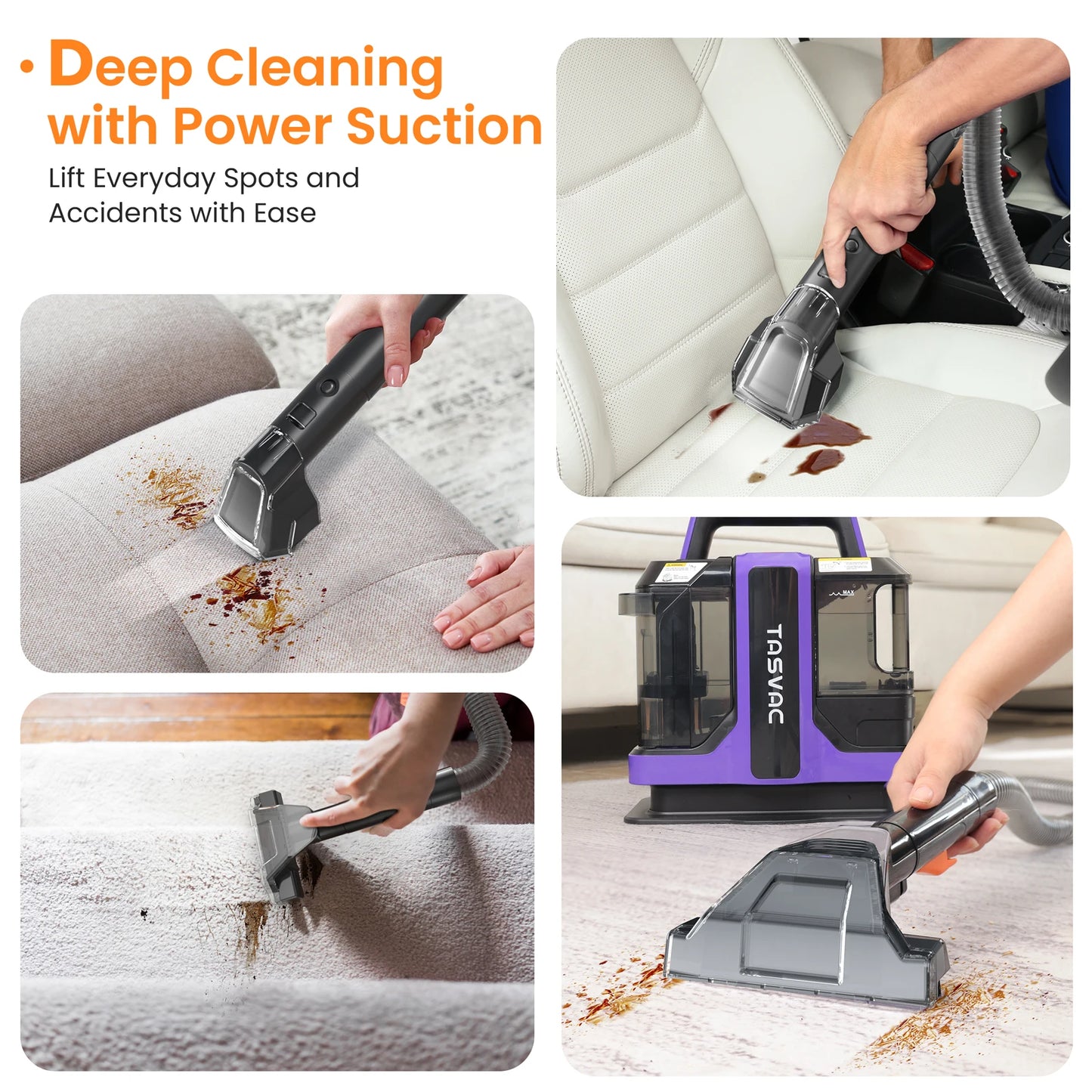 TASVAC C7 Portable Carpet Cleaner With Pet Stain Remover