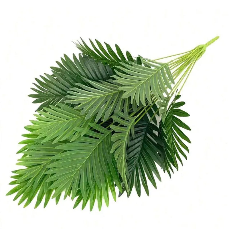 70-120cm Large Artificial Palm Tree Tropical Green Leaves Fake Plants Plastic Monstera Faux Tree Branch for Home Kitchen Decora