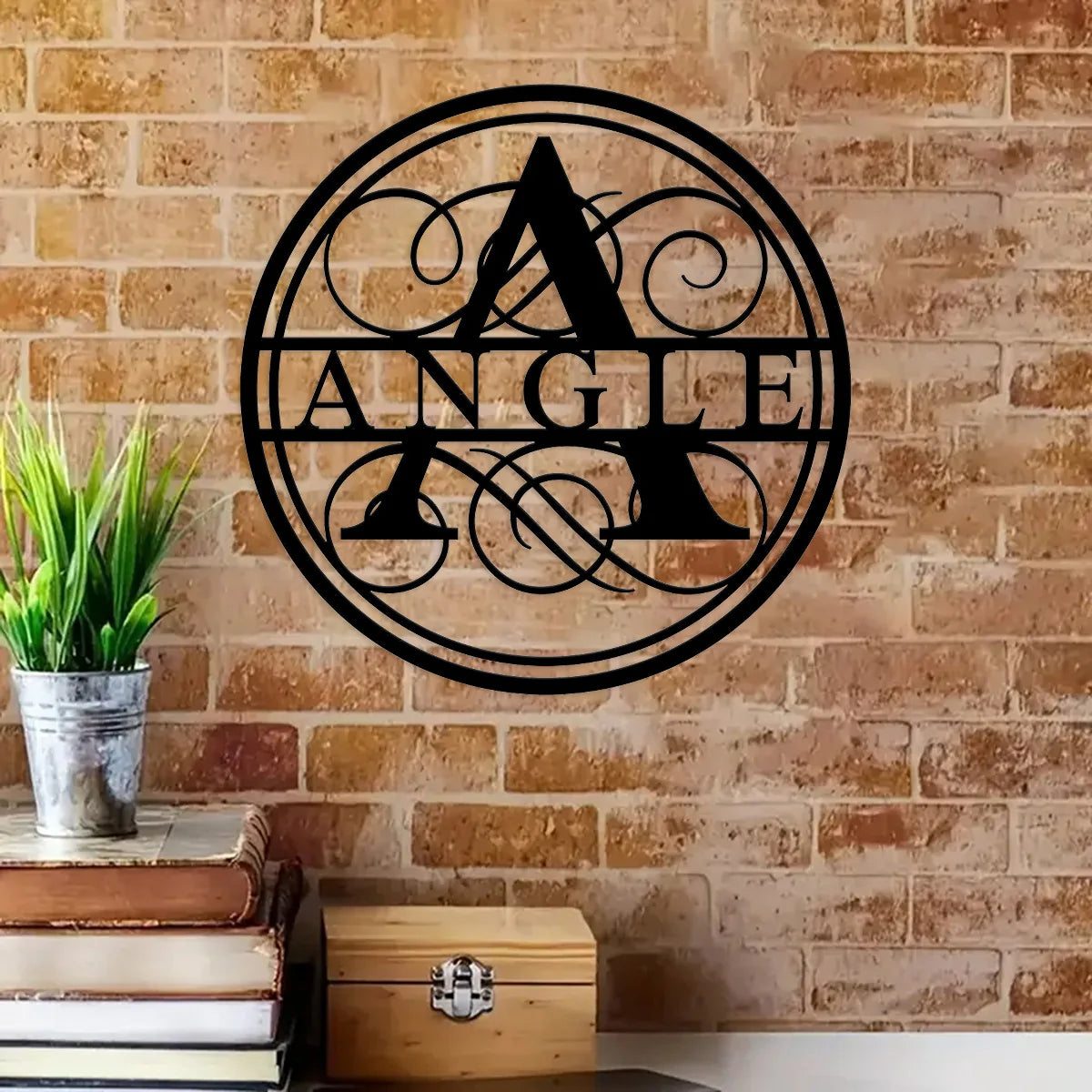 Custom Name Metal Wall Sign Farmhouse Letter Art Decor
