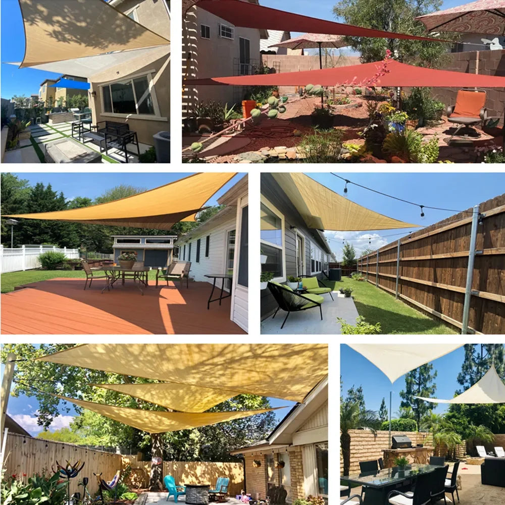 5x4M/4x6M Waterproof Large Sun Shelter Sunshade Protection Outdoor Canopy Garden Patio Pool Shade Sail Awning Camping Shade Net